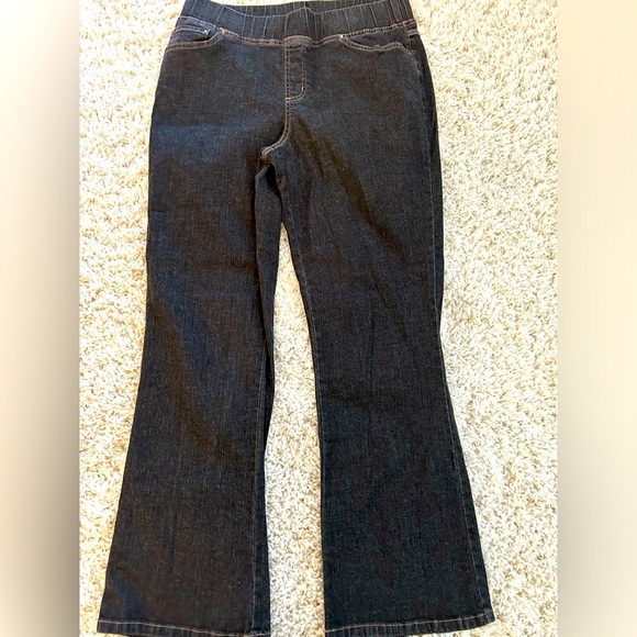 Real Size Size L ( 12 - 14 Average) 4 Pocket Pull On Jeans Very Comfy - Picture 2 of 4
